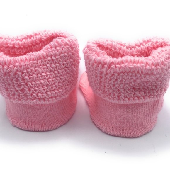 Two Feet Ahead Pink Newborn Cloth Socks Booties - Picture 3 of 9